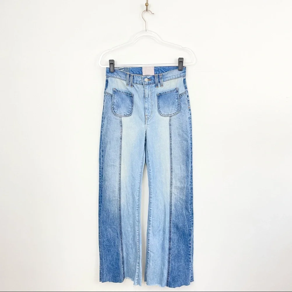 REVICE Light Blue Two-Tone Flare Jeans - Picture 2 of 5